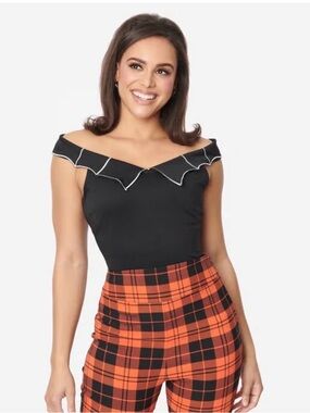 Unique Vintage off shoulder spiderweb top